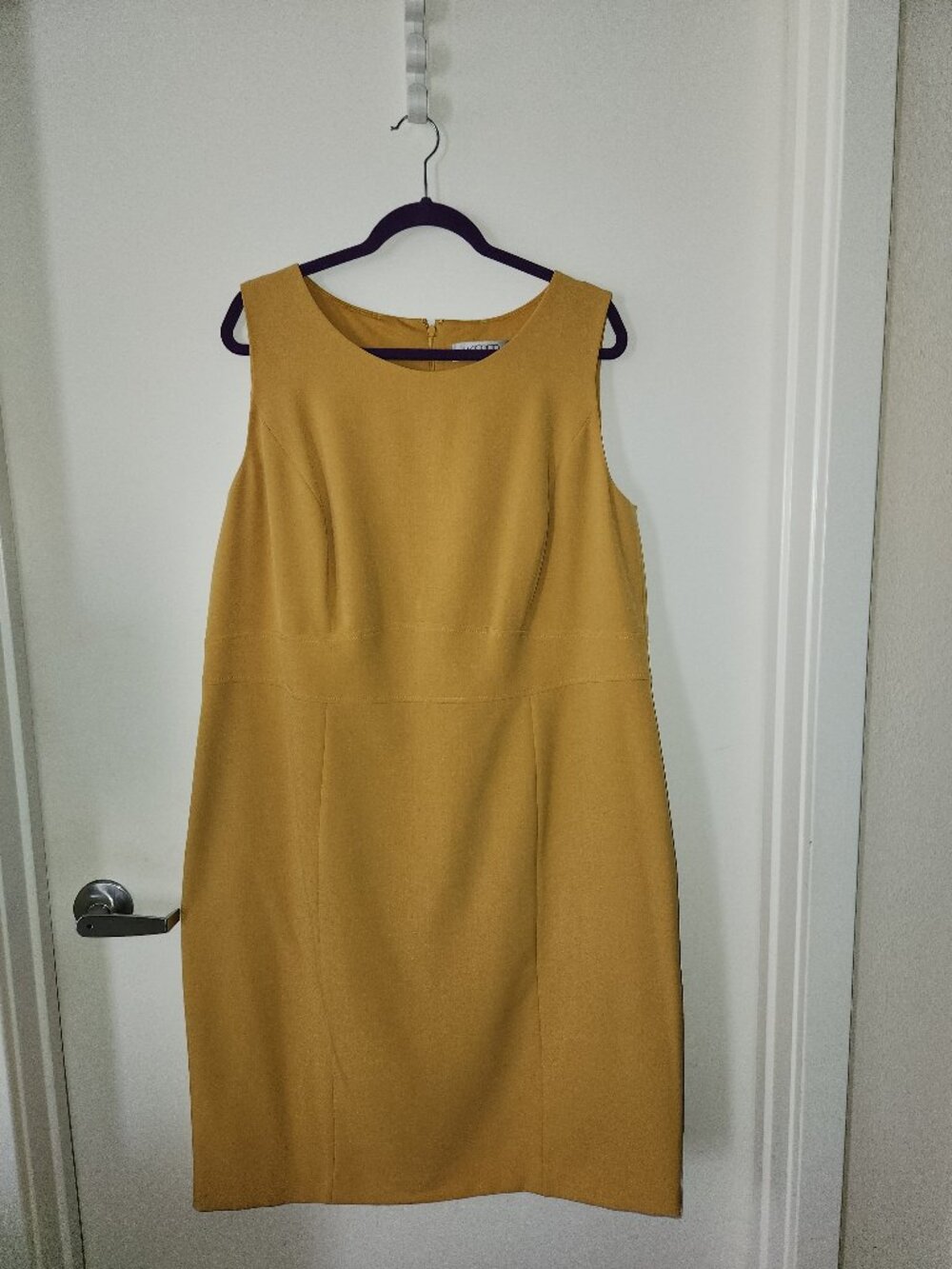 Kasper Sleeveless Yellow Sheath Dress Size 16W